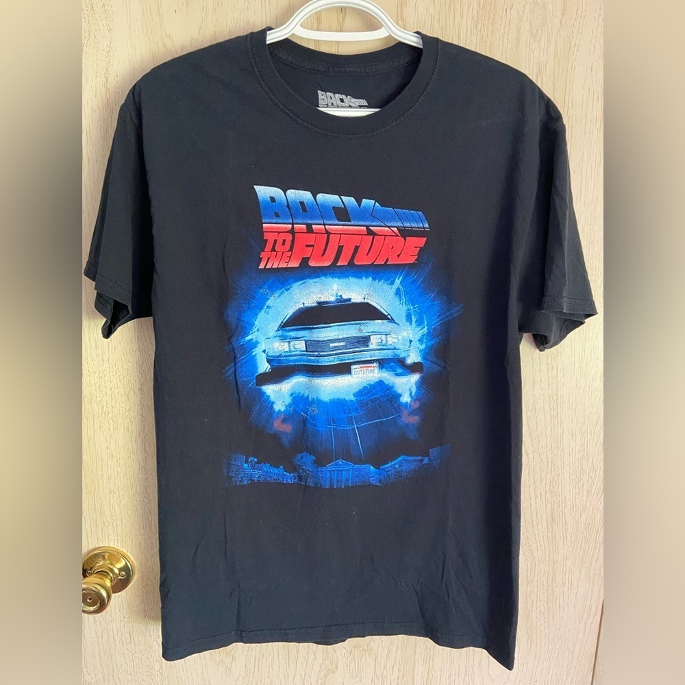 Back to the Future DeLorean Black T-Shirt Size Medium Officially Licensed